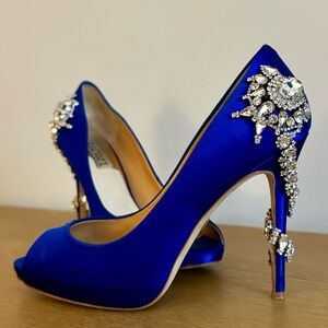 Badgley Mischka Royal Embellished Peep Toe Pump